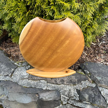 Mid Century Wood Vase Myrtlewood 