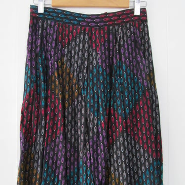 80s Colorful Print Skirt S 28 Waist 