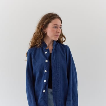 Vintage True Blue Cotton Overshirt | Corozo Buttons | Navy Overdye Work Jacket | XS 