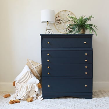 MCM Chest of Drawers in Midnight Navy