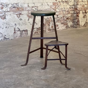 Vintage Swing Out Step Stool Industrial Seating 