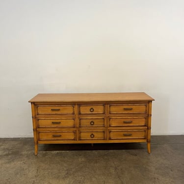 Oak and bamboo dresser by Thomasville 