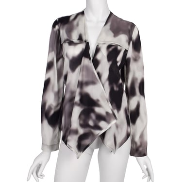 Issey Miyake Vintage Black Grey & White Blurred Abstract Print Jacket