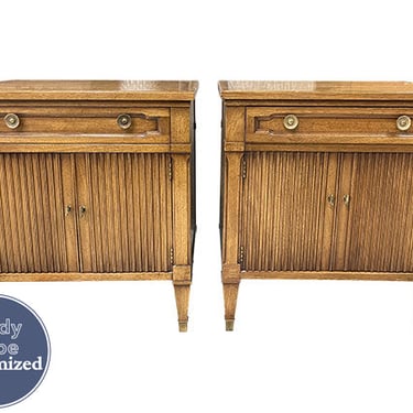 22.25" Unfinished 1 Drawer 2 Door Drexel Vintage Nightstand Set of 2 #08580