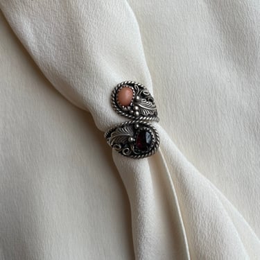 wrap style ring with carnelian and coral  R161