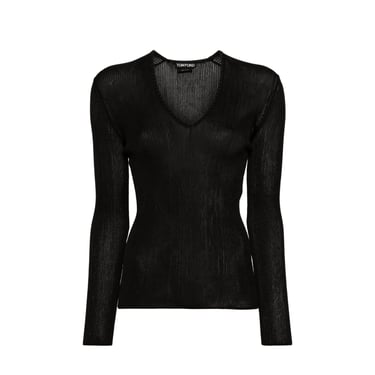 Tom Ford Sheer Fine-Ribbed Top Women