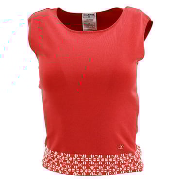 Chanel 2001 spring CC clover-jacquard sleeveless top #36