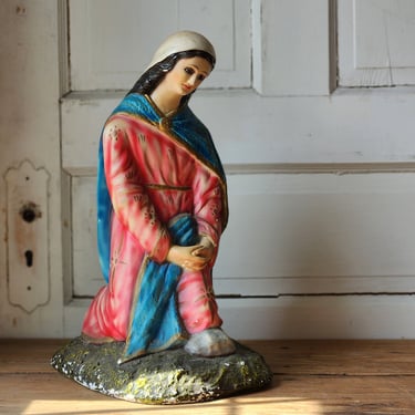 Vintage Mary statue plaster nativity figure 