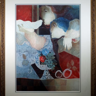 Sunol Alvar Acolliment Signed Contemporary Modern Lithograph 140/175 Framed 1992 