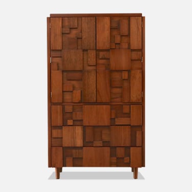 Mid-Century Brutalist &quot;Staccato&quot; Highboy Dresser by Lane