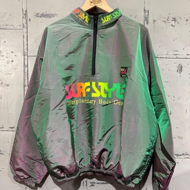 Vintage Iridescent Surf Brand Jacket retro Quarter Zip Style 