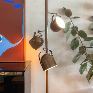 Brown vintage floor lamp