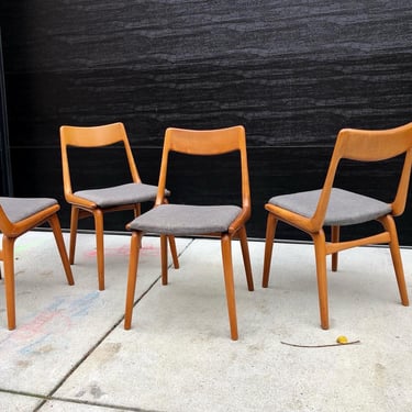 Vintage Alfred Christensen Teak “Boomerang / #370” Dining Chairs  for Slagelse Møbelvaerk - Set of 4 
