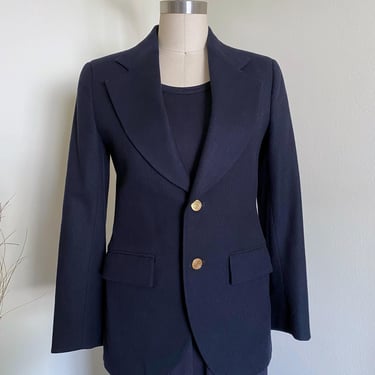 Vintage 70's Pierre Cardin Navy Blazer 