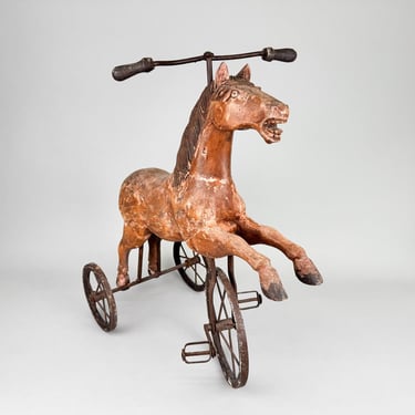 19th Century French Wooden Tricycle 