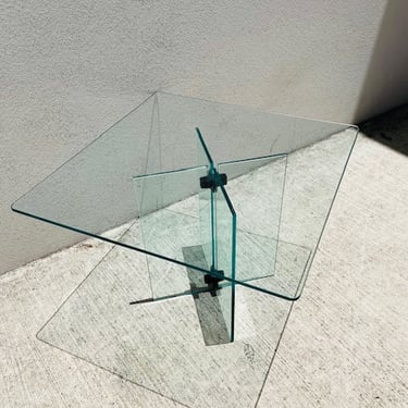 Glass table in style of Leon Rosen for Pace