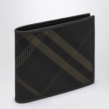 Burberry Black Bi-Fold Wallet With Check Pattern Men