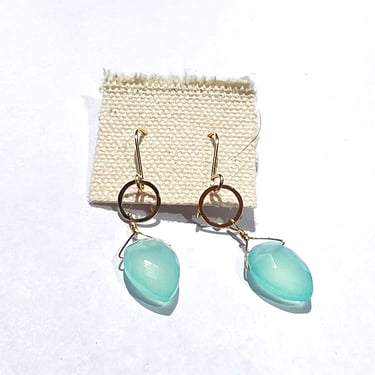 Debbie Fisher | Chalcedony and gold fill earring