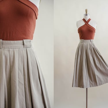 greige khaki midi skirt 80s vintage Ralph Lauren light dark Poppycock Vintage Winston Salem NC