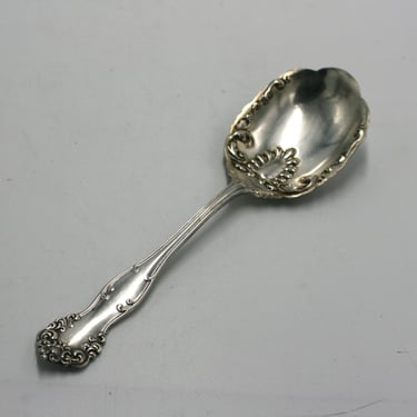 vintage silver plate ornate serving spoon 
