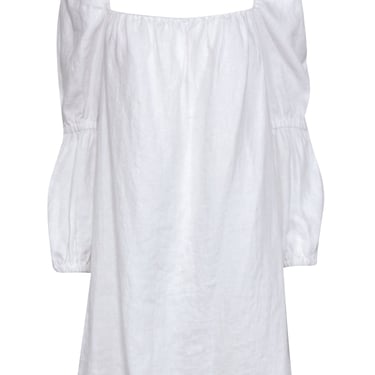 Reformation - White Long Sleeve Linen Peasant Dress Sz XL