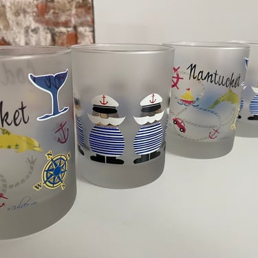 Culver Frosted Nautical Glasses - Set of 4 