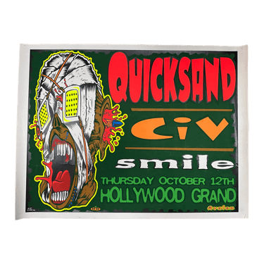 Vintage Quicksand "Hollywood Grand" Civ Smile TAZ Screenprinted Poster