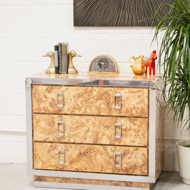 1970’s Faux Burlwood Lowboy Dresser