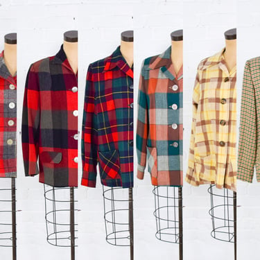 Pendleton | 1950s Plaid Wool Jackets | 50s Plaid Wool Shirt Jackets | Pendleton | Large 