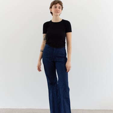Vintage 29 30 31 Waist Dark Blue Jean | 70s Kick Flare Denim | Hi Rise Navy Pants Jeans | Flares Dungarees | FL026 