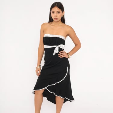 2000s ruffle dress Rare Fendi black openwork ruffle dress 2000s | FALLON main image 0