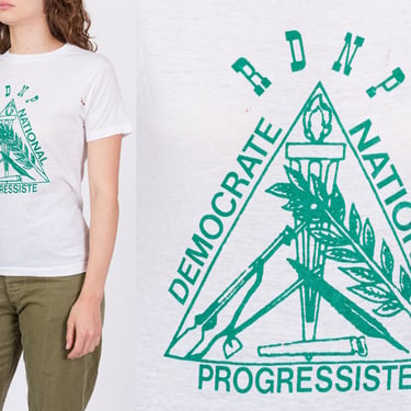 80s Haitian Rally of Progressive National Democrats T Shirt - Unisex XS to Small | Vintage RDNP Distressed Political Party Graphic Tee 