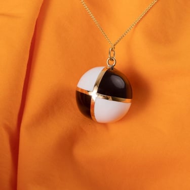 ARO Checkered Sphere Necklace - Black/White