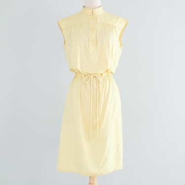 Vintage 1970's Butter Yellow Silk Tunic Dress by Roth Le Cover / M