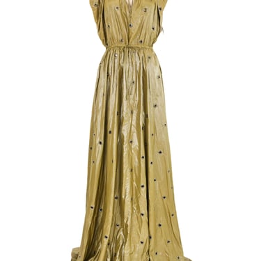 2018 Bottega Veneta Metallic Grommet Parachute Gown