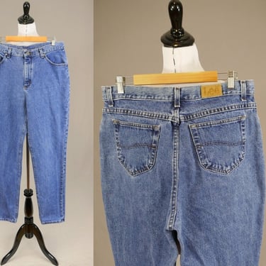 90s Lee Jeans - 34" waist - Blue Cotton Denim Pants - High Rise - Vintage 1990s - 33.5" inseam Tall Long 