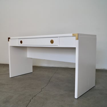 Vintage 1970's Campaign Desk Refinished in White! 