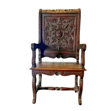 Antique Chair, Heavily Carved, French Renaissance Revival, 19th C., Circa 1870!