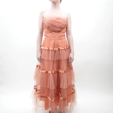 80s Tulle Handmade Layered Gown