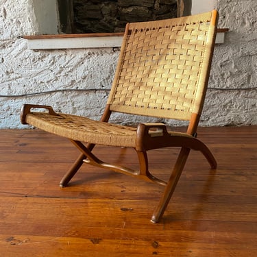Mid century lounge chair Hans Wegner style rope chair 