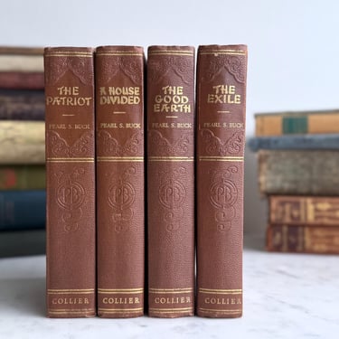 Set of 4 Antique Books Pearl S Buck A House Divided The Patriot The Good Earth The Exile Vintage Book Set Book Decor Shelfie Style 1930s 