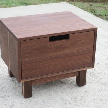 BT010iL *Low Platform Nightstand or Bedside Table With One Drawer, Inset Drawer - natural color - optional sizes 