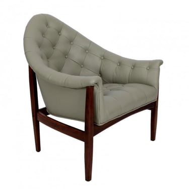 Milo Baughman Tufted Leather Lounge Chair
