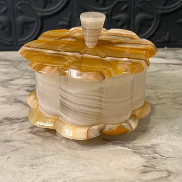 Onyx Flower Trinket Box