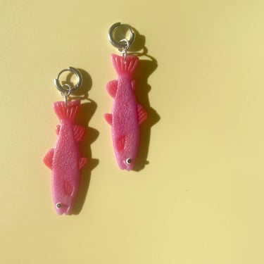 Pink Fancy Fish Earrings