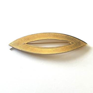 Vintage Hair Clip,  Gold Hair Clip, Oval Hair Pin, 60s Hair Accessory, Bridal Accessory, Brushed Gold Hair Pin, Vintage Hair Accessory, 