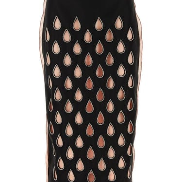 Gucci Woman Two-Tone Silk Skirt