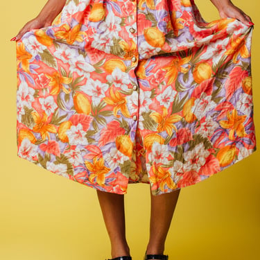 Vintage Floral Highwaist Skirt | S