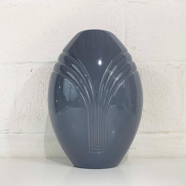 Vintage Royal Haeger Pottery Gray Vase Ceramic Art Deco Waterfall #4365 12 inches Large Floor Vase 80s 1980s Revival 