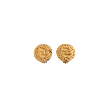 Dior Gold CD Logo Clip Earrings